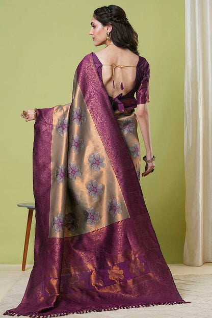 Brown Colour Banarasi Silk Traditional Saree SD1112634 A