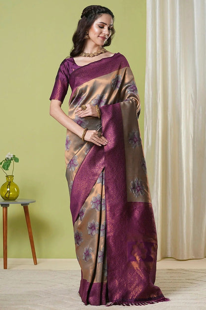 Brown Colour Banarasi Silk Traditional Saree SD1112634