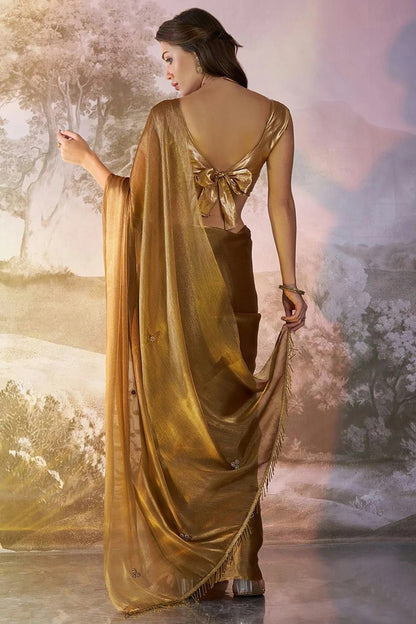 Brown Colour Burberry Organza Saree SD1112724 A