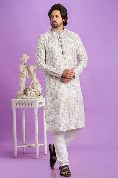 Brown Colour Cotton Pintex Work Kurta Pajama KP1230185