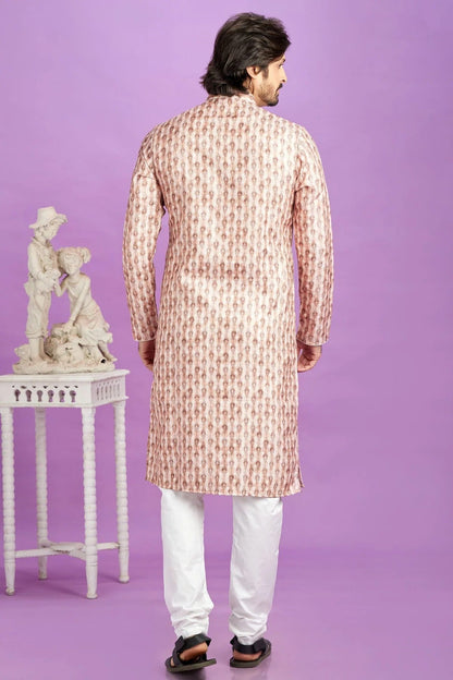 Brown Colour Cotton Pintex Work Kurta Pajama KP1230193 B