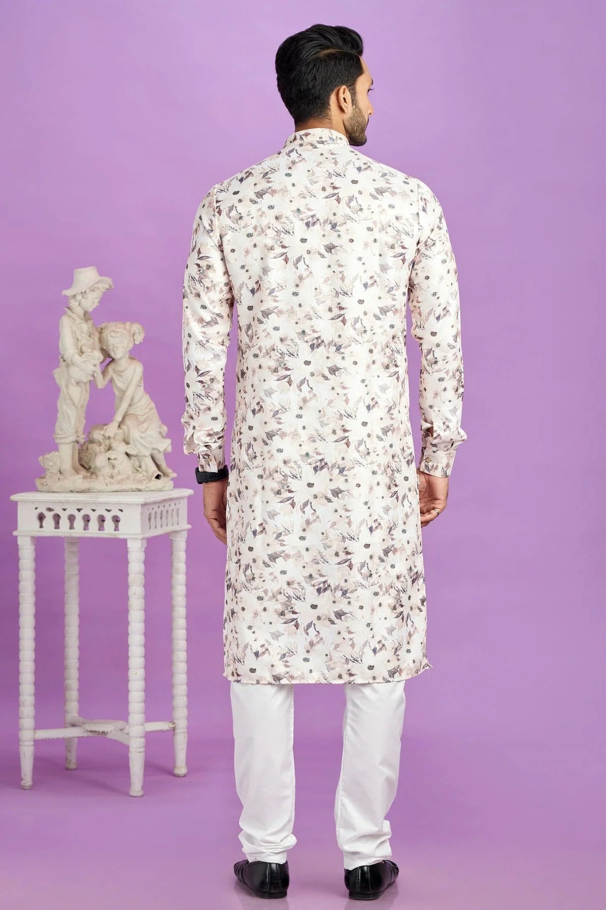 Brown Colour Cotton Pintex Work Kurta Pajama KP1230194 B