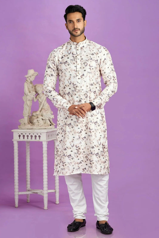 Brown Colour Cotton Pintex Work Kurta Pajama KP1230194