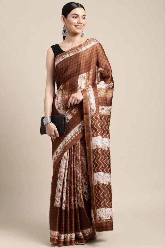 Brown Colour Cotton Printed Saree SD1100927