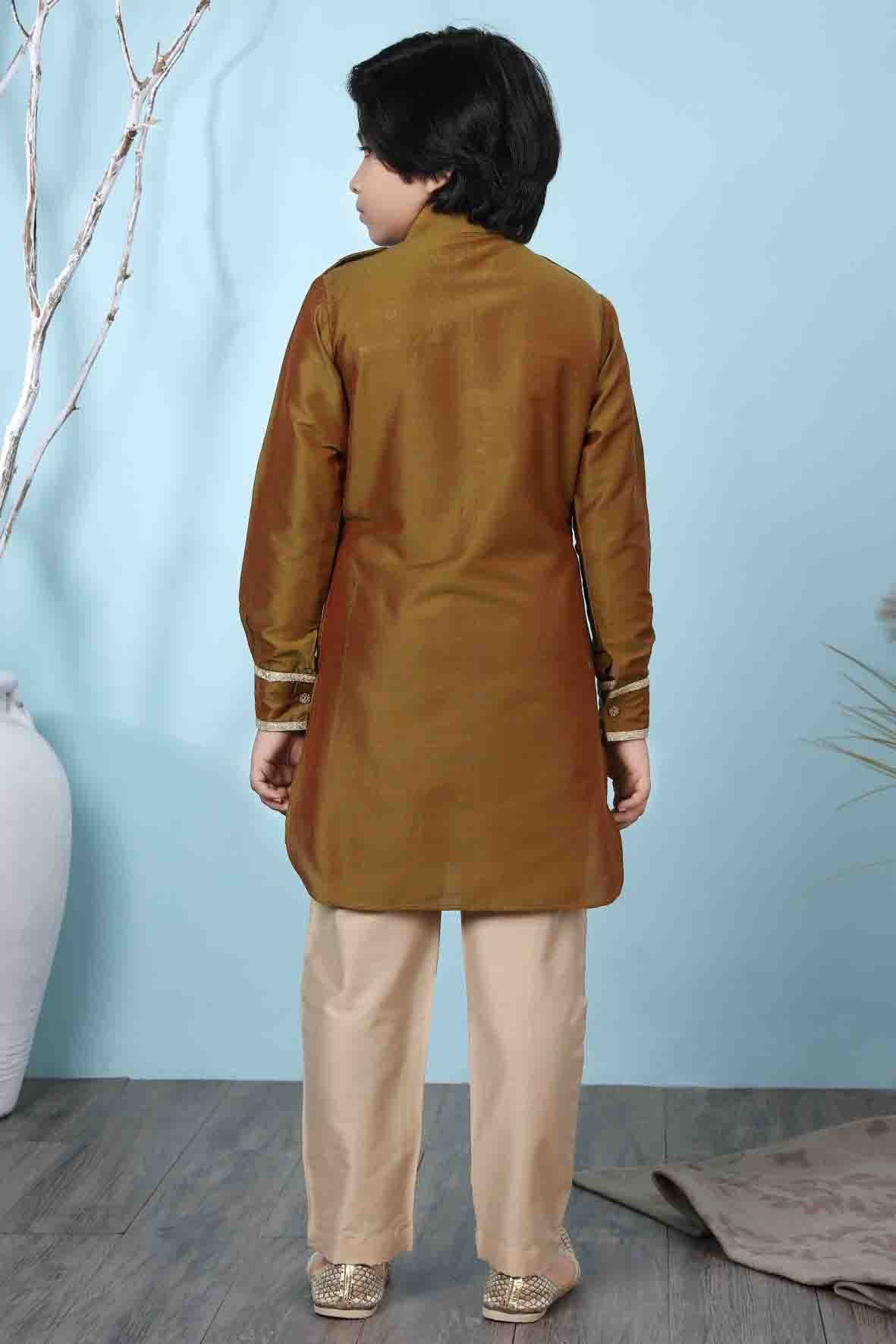 Brown Colour Cotton Silk Kurta Pajama BW1070061 C