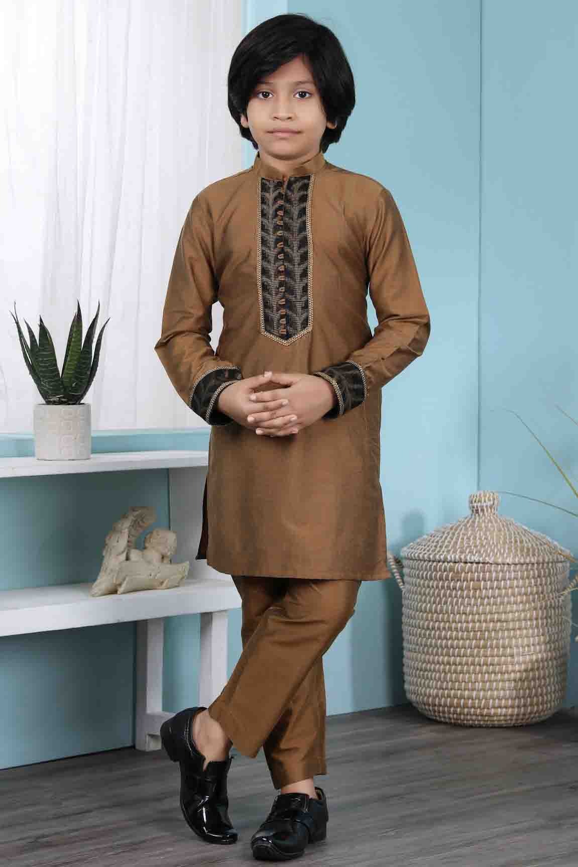 Brown Colour Cotton Silk Kurta Pajama BW1070073 A
