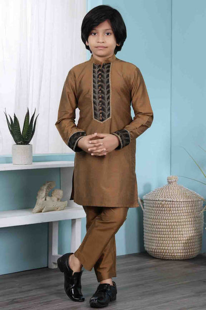 Brown Colour Cotton Silk Kurta Pajama BW1070073 A
