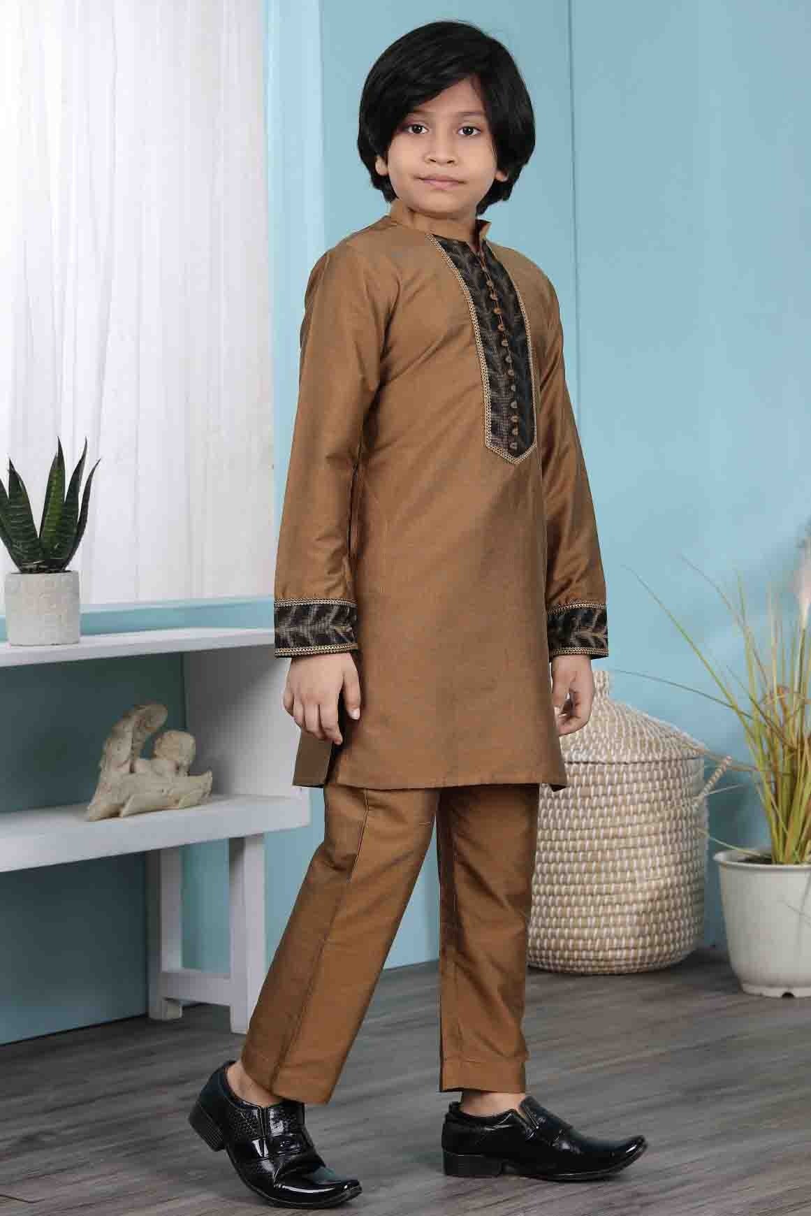 Brown Colour Cotton Silk Kurta Pajama BW1070073 B