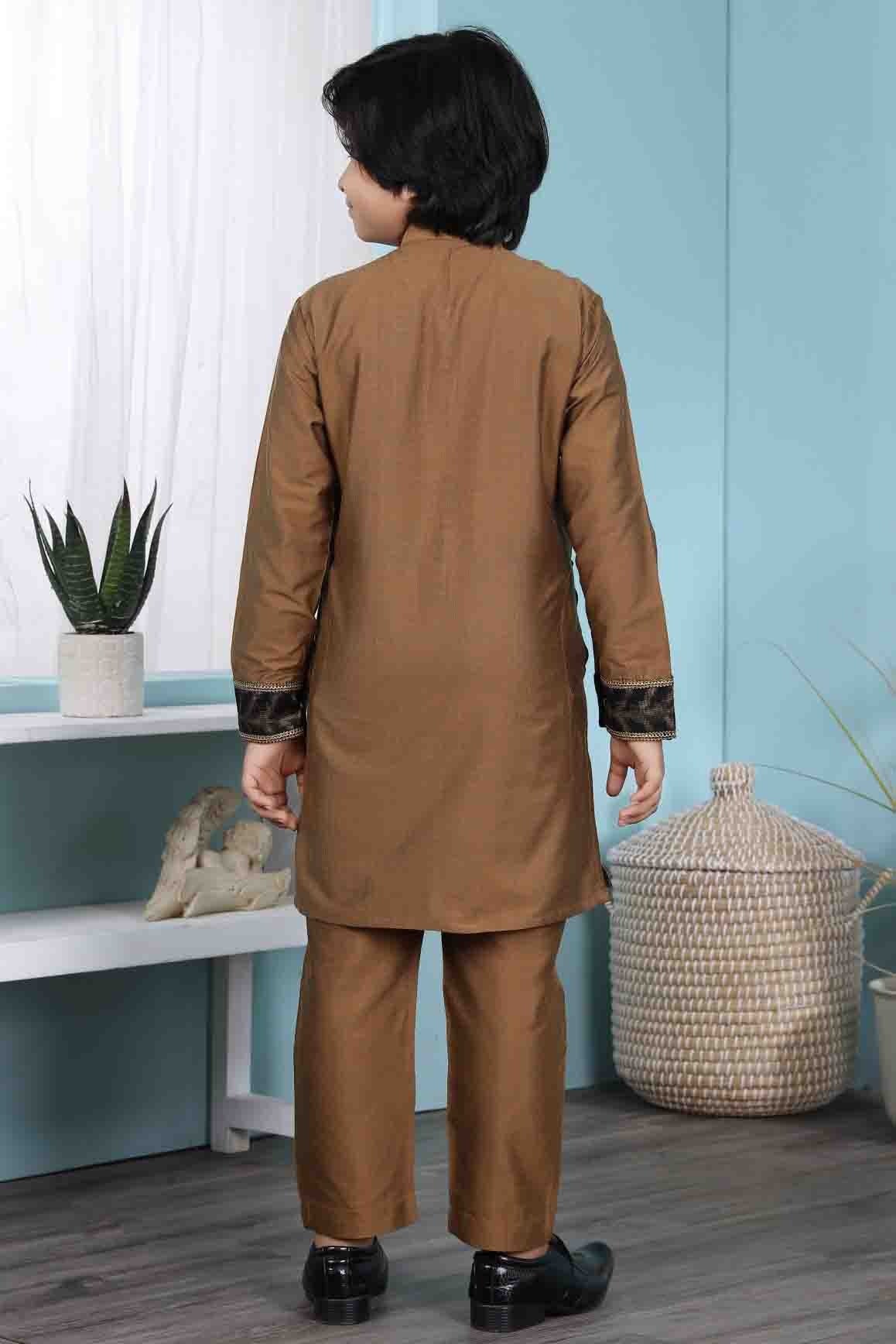 Brown Colour Cotton Silk Kurta Pajama BW1070073 C
