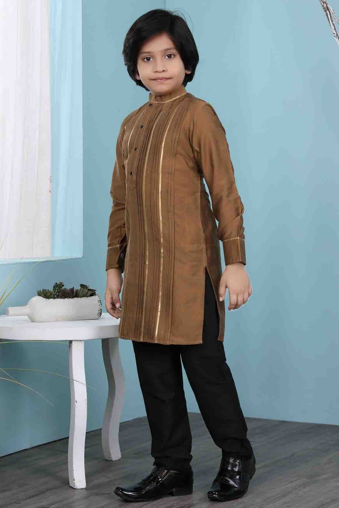 Brown Colour Cotton Silk Kurta Pajama BW1070084 A