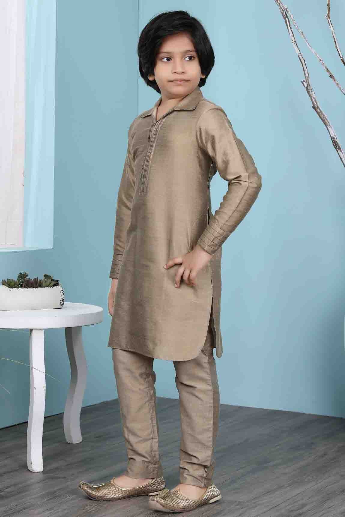 Brown Colour Cotton Silk Kurta Pajama BW1070090 A