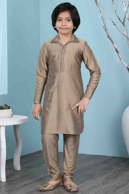 Brown Colour Cotton Silk Kurta Pajama BW1070090