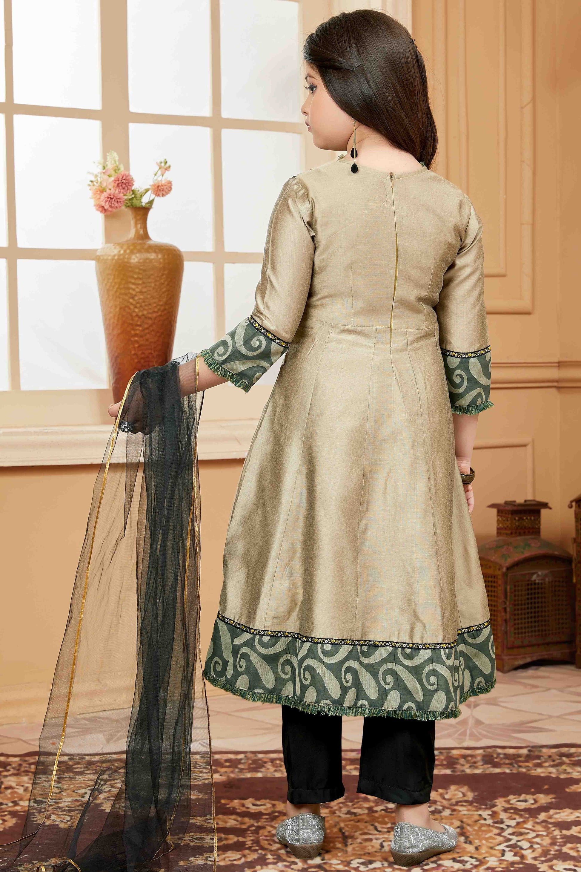 Brown Colour Cotton Silk Pant Style Suit GW1070781 A