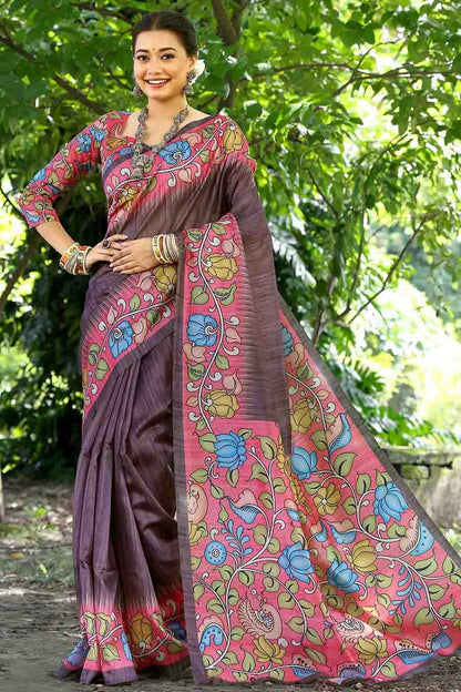 Brown Colour Cotton Silk Traditional Saree SD1260082 B