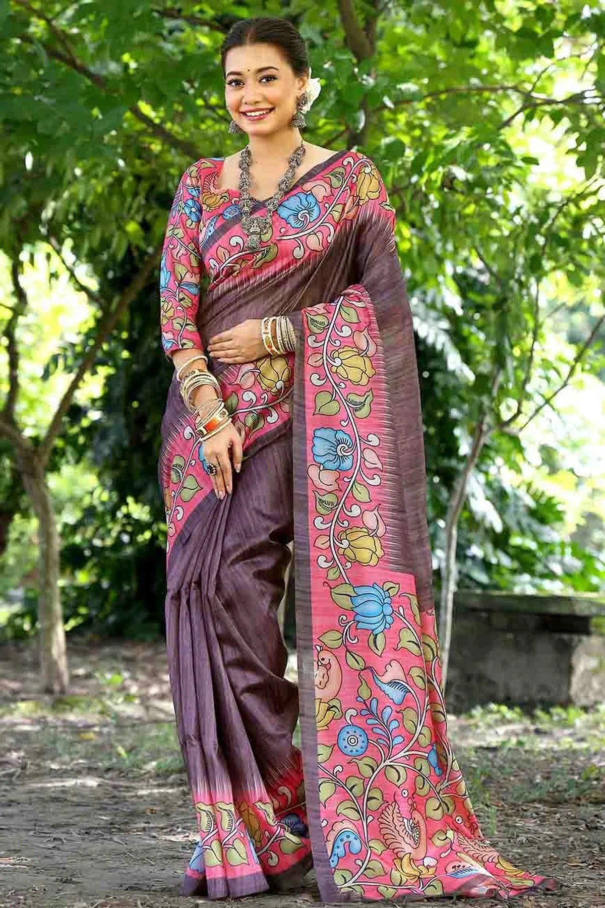 Brown Colour Cotton Silk Traditional Saree SD1260082