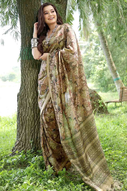 Brown Colour Cotton Silk Traditional Saree SD1260088 A