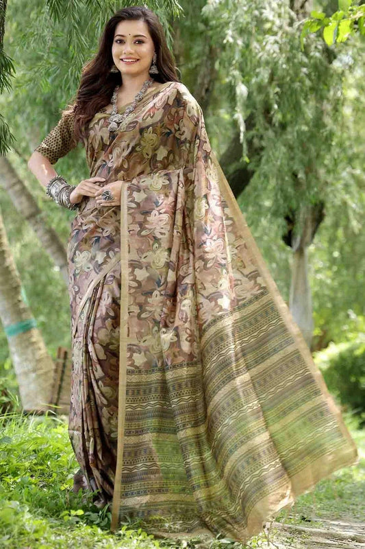 Brown Colour Cotton Silk Traditional Saree SD1260088