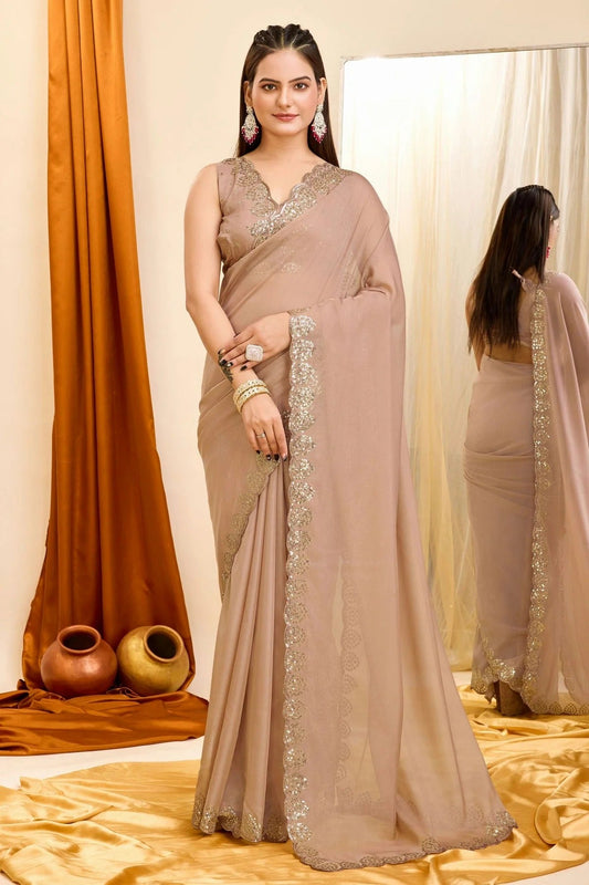 Brown Colour Georgette Saree SD1110209