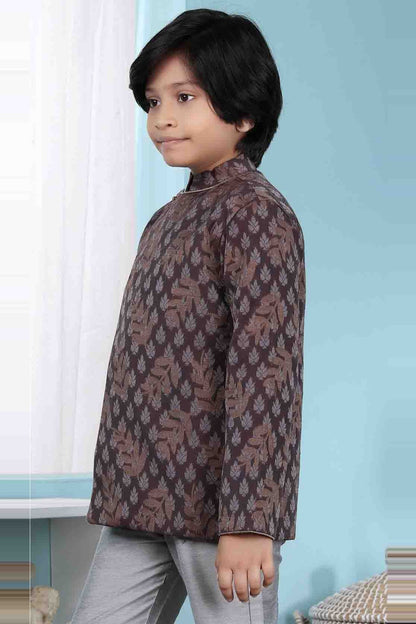 Brown Colour Handloom Silk Jacket BW1070135 A