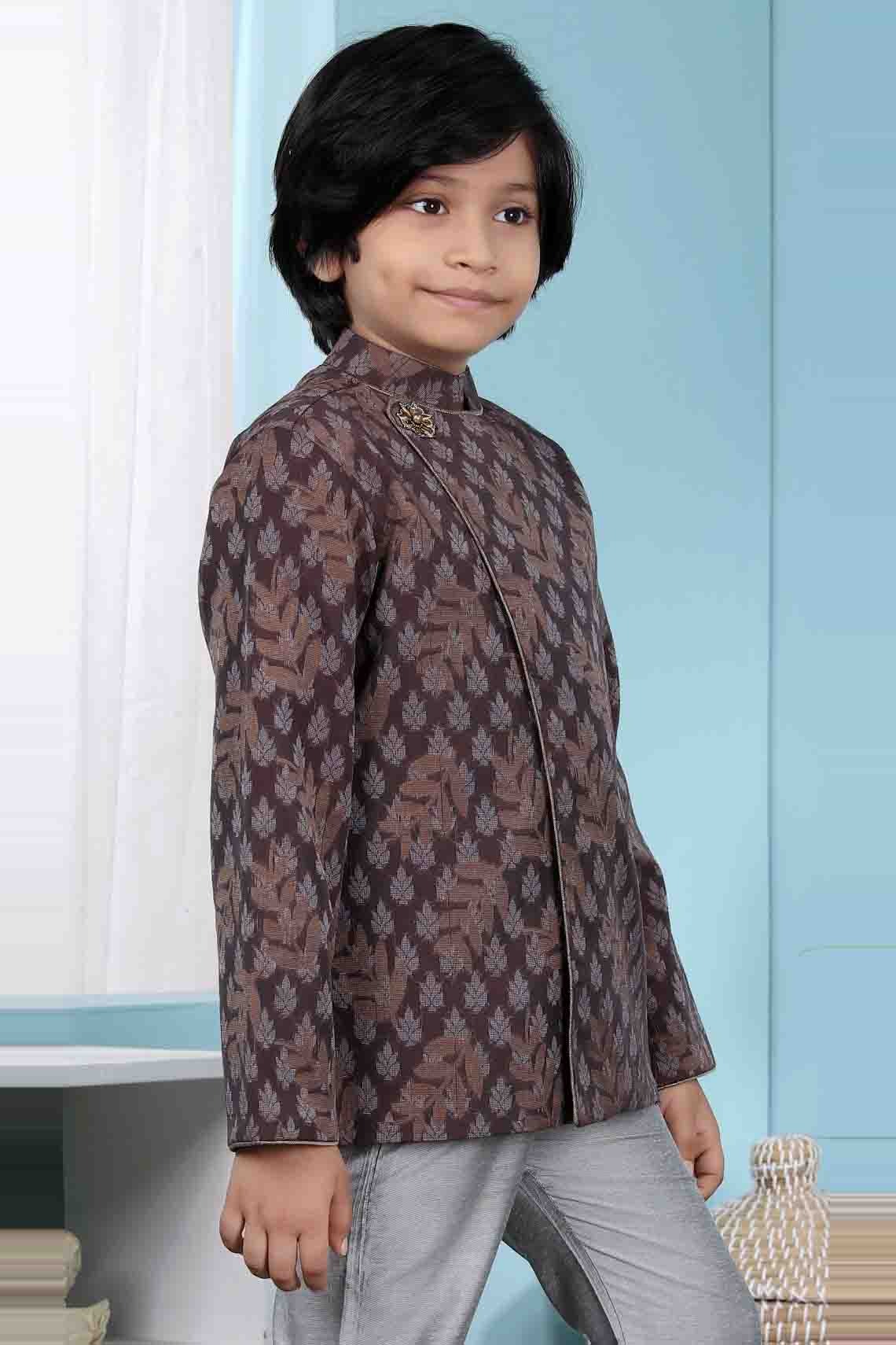 Brown Colour Handloom Silk Jacket BW1070135 B
