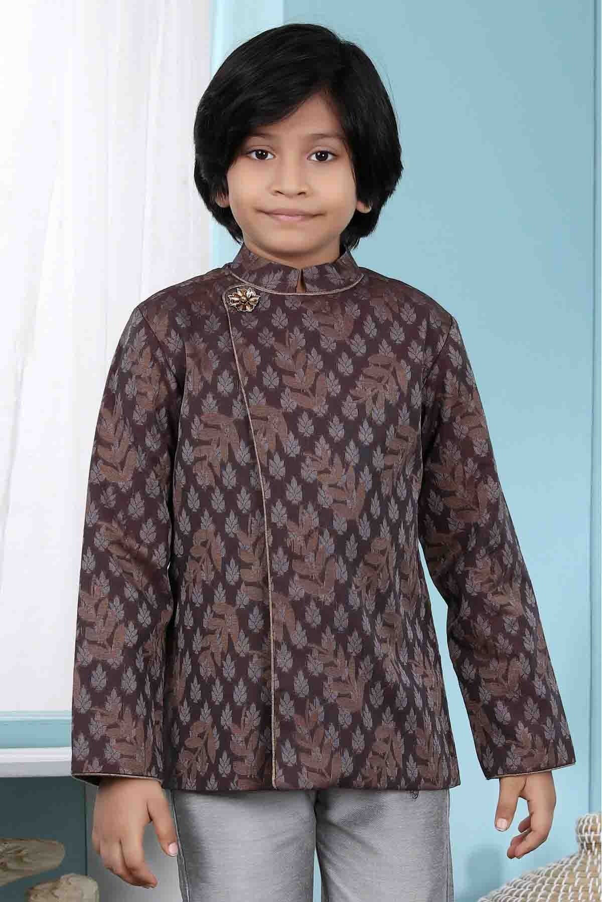 Brown Colour Handloom Silk Jacket BW1070135