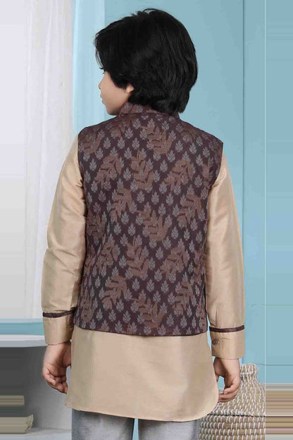 Brown Colour Handloom Silk Jacket BW1070138 C