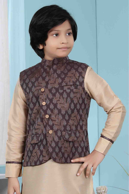 Brown Colour Handloom Silk Jacket BW1070138