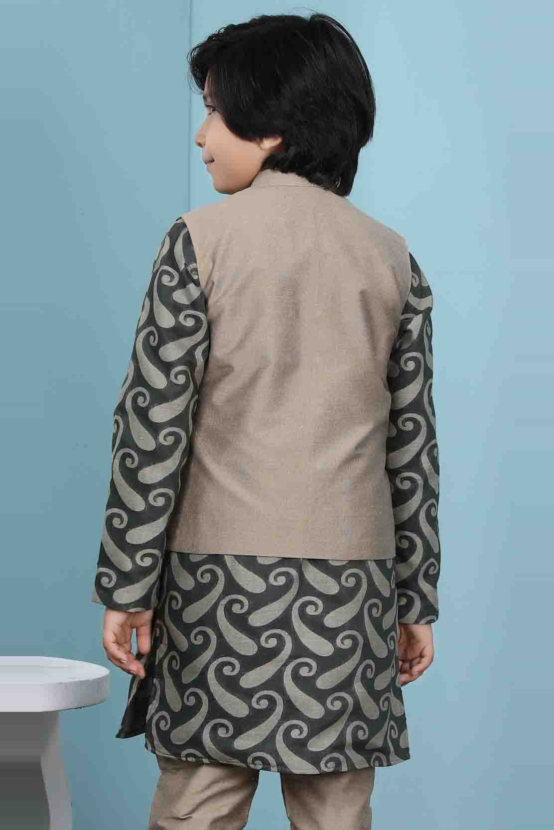 Brown Colour Handloom Silk Jacket BW1070146 C