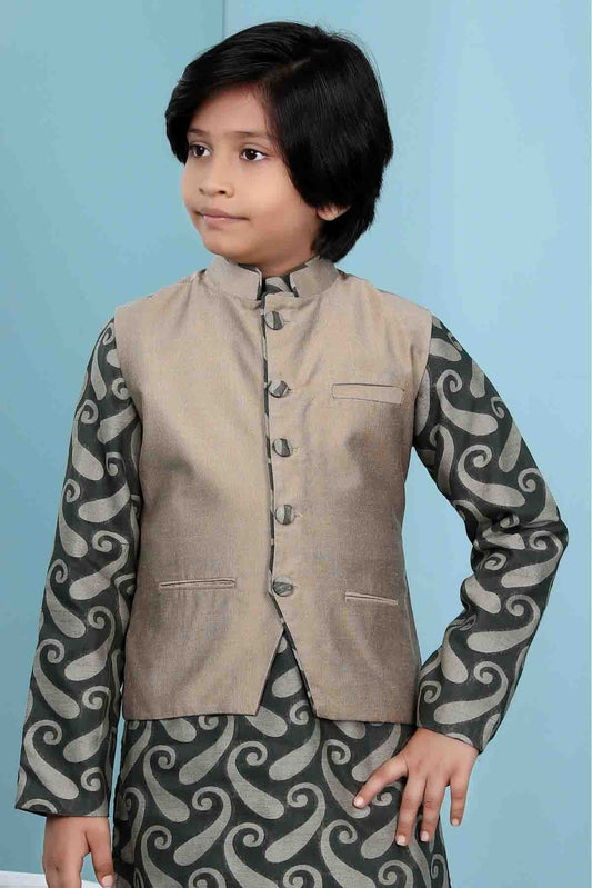 Brown Colour Handloom Silk Jacket BW1070146