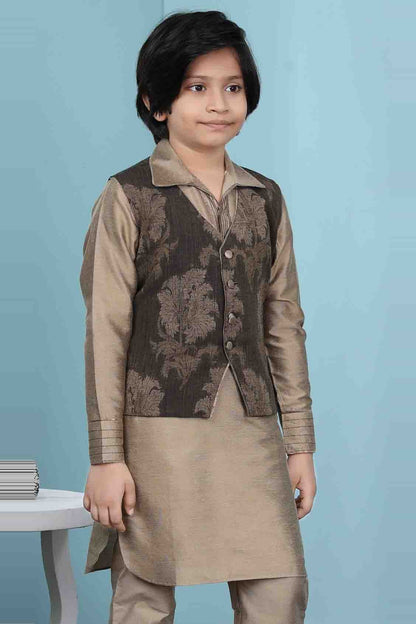 Brown Colour Handloom Silk Jacket BW1070150 B