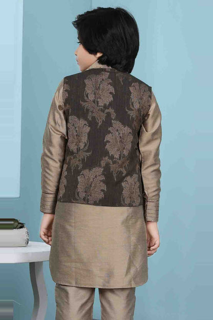 Brown Colour Handloom Silk Jacket BW1070150 C