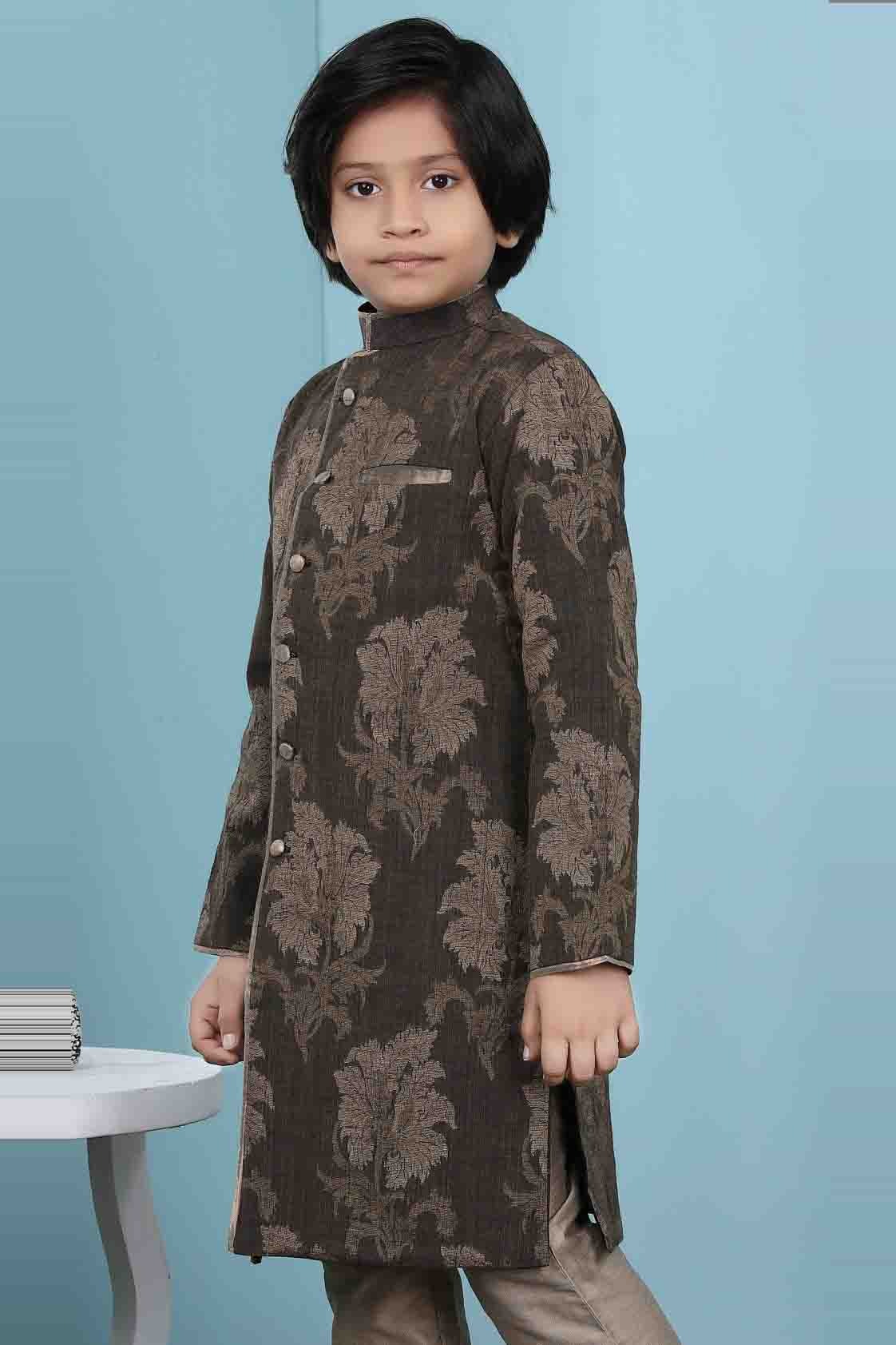 Brown Colour Handloom Silk Jacket BW1070151 A