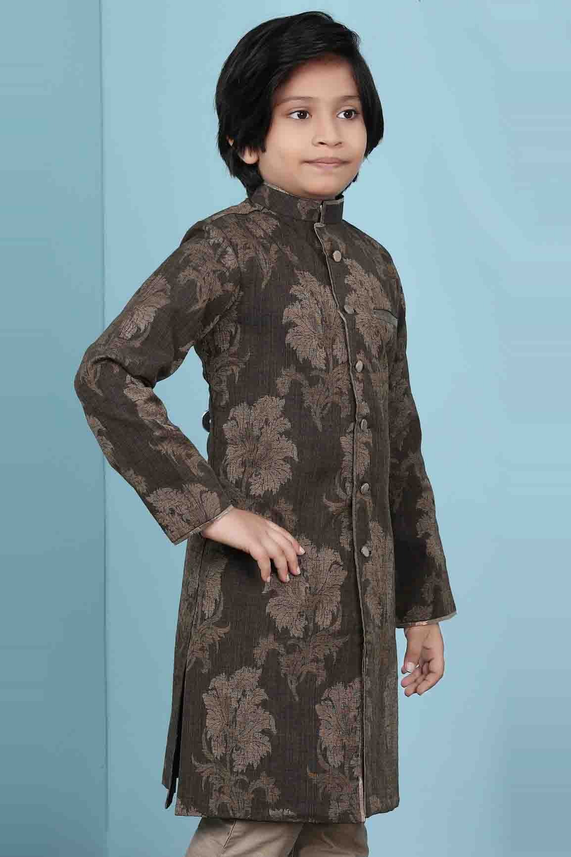 Brown Colour Handloom Silk Jacket BW1070151 B