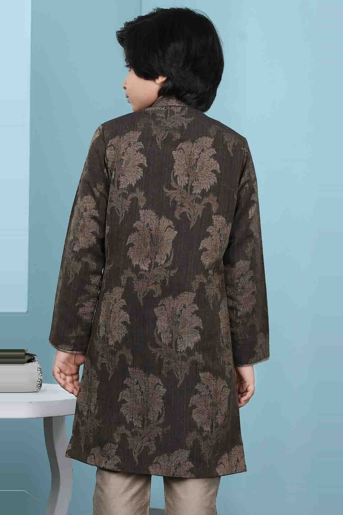 Brown Colour Handloom Silk Jacket BW1070151 C