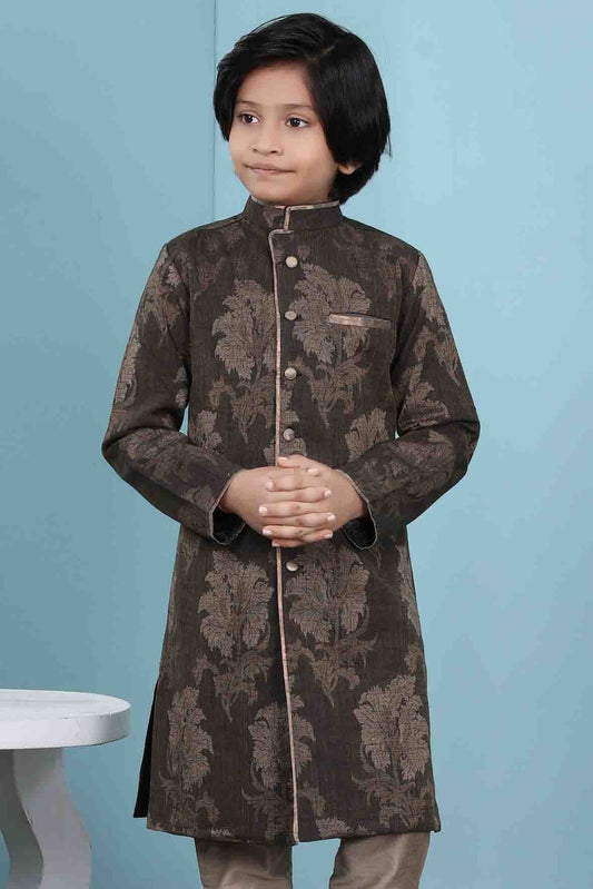 Brown Colour Handloom Silk Jacket BW1070151