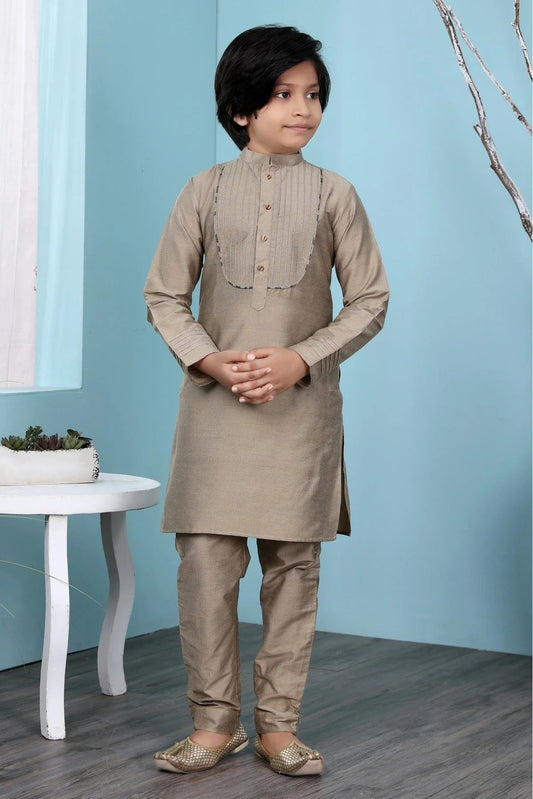 Brown Colour Handloom Silk Kurta Pajama BW1070087