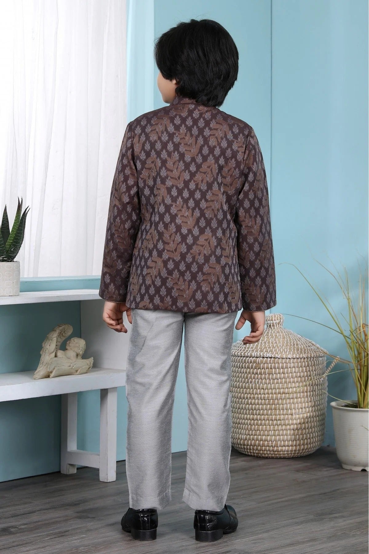 Brown Colour Handloom Silk Sherwani BW1070075 C