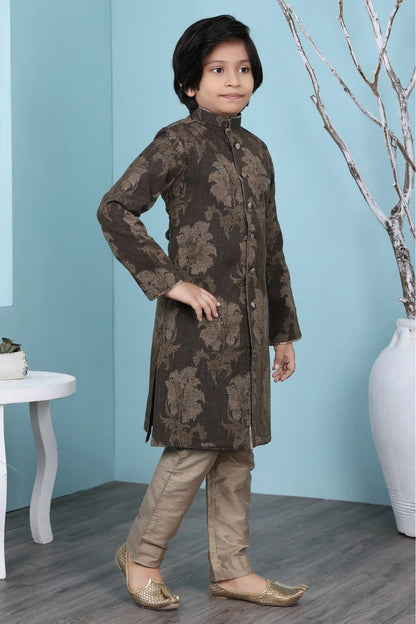 Brown Colour Handloom Silk Sherwani BW1070091 B
