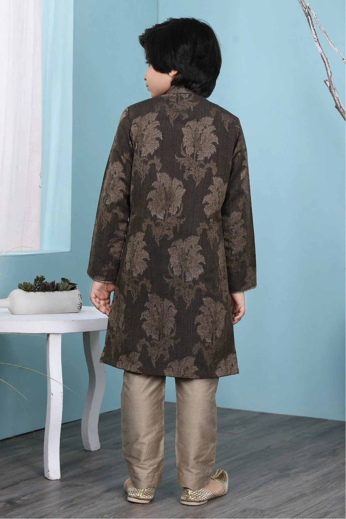 Brown Colour Handloom Silk Sherwani BW1070091 C
