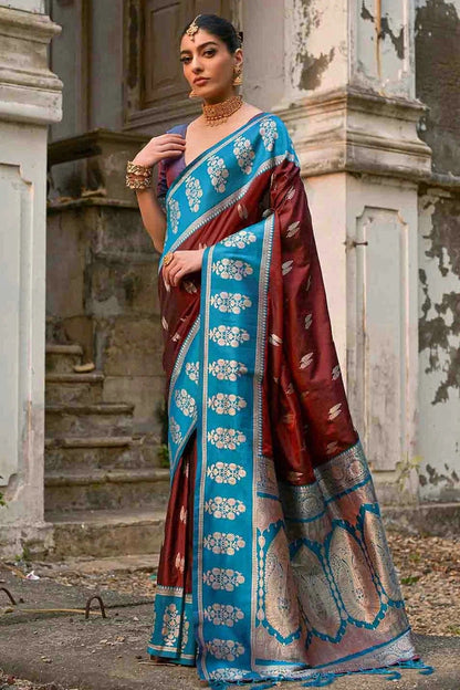 Brown Colour Kanchi Silk Traditional Saree SD1260053 A