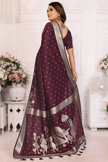 Brown Colour Kochi Silk Traditional Saree SD1113075 A