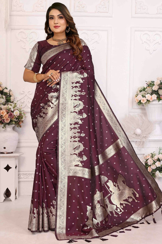 Brown Colour Kochi Silk Traditional Saree SD1113075