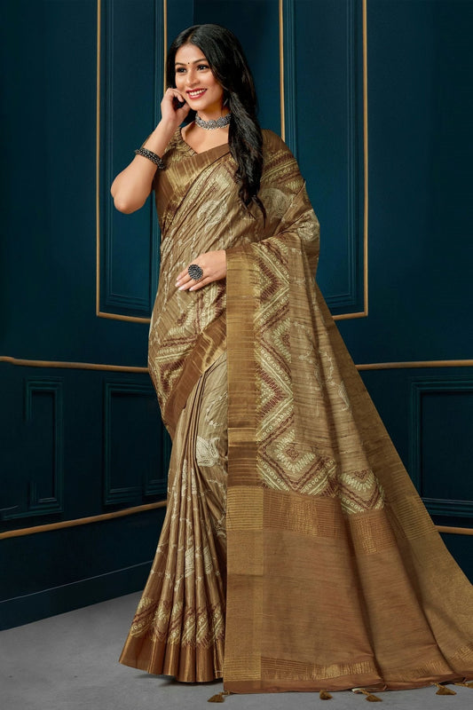 Brown Colour Kotha Silk Traditional Saree LC1121653