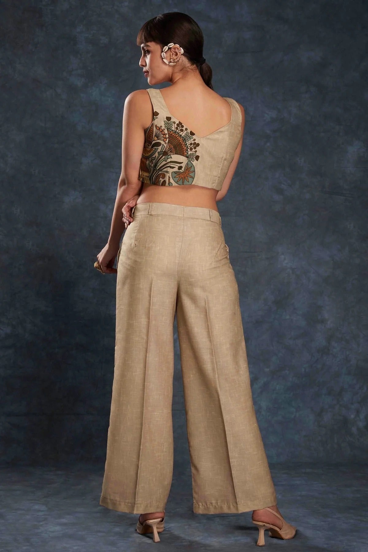 Brown Colour Linen Co Ord Suit TP1080948 B