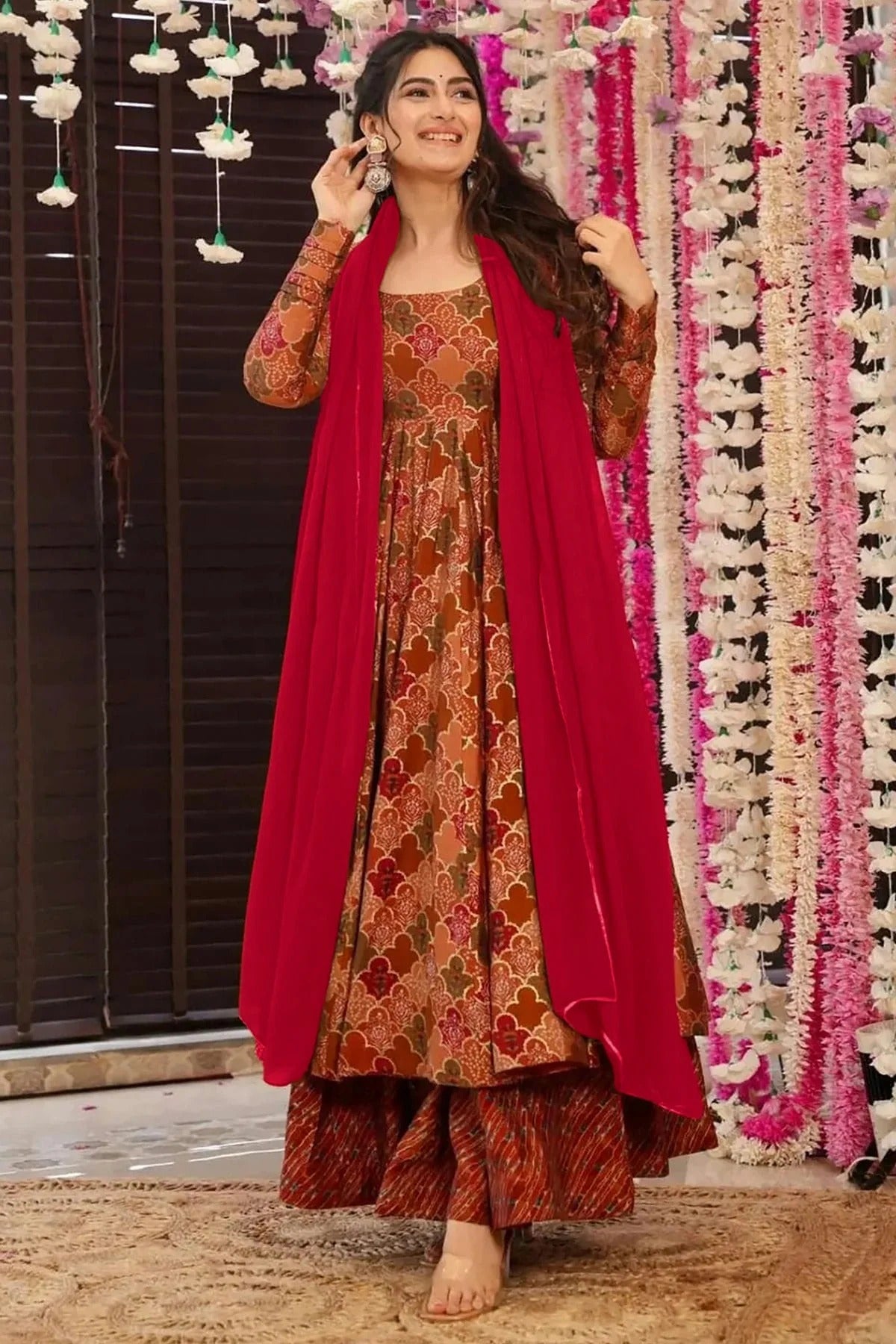 Brown Colour Muslin Stitched Salwar Suit SS1111430