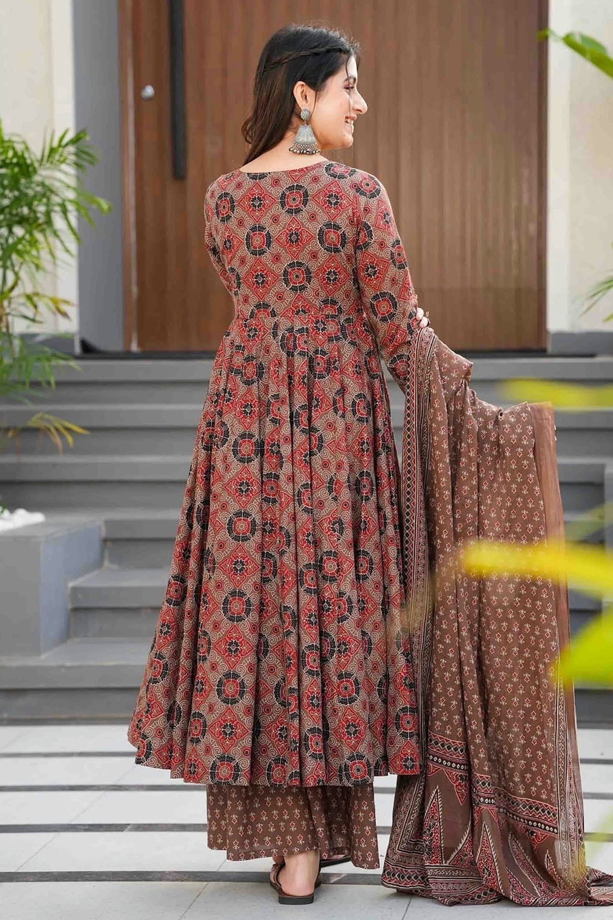Brown Colour Muslin Stitched Suit SS1113315 A