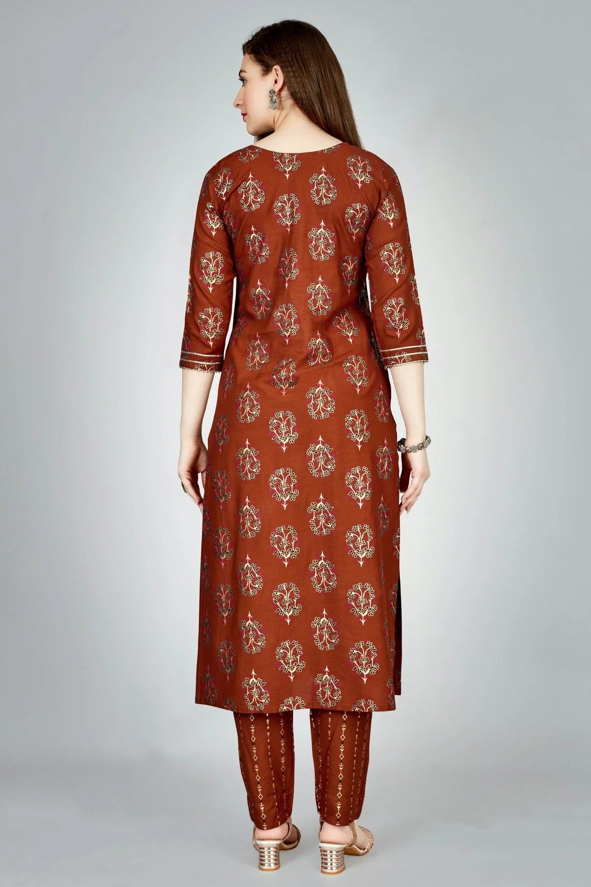 Brown Colour Rayon Kurta And Pant Set KR1111317 A