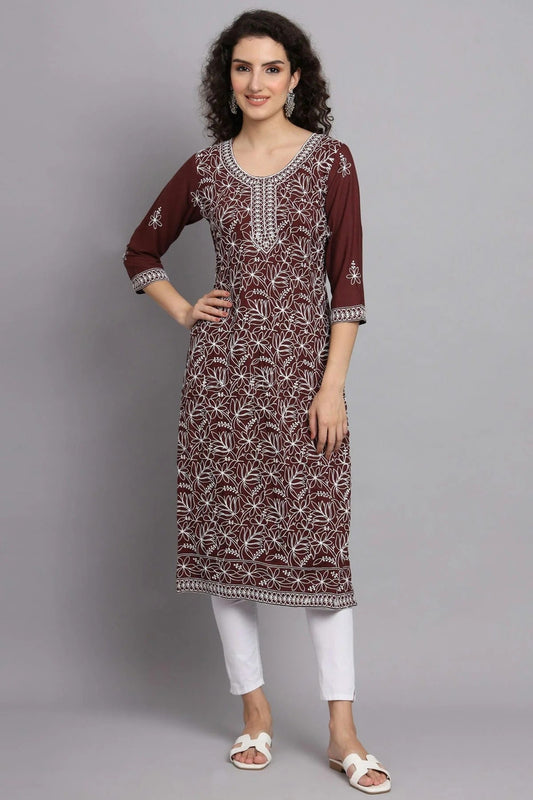 Brown Colour Rayon Kurti KR1111100