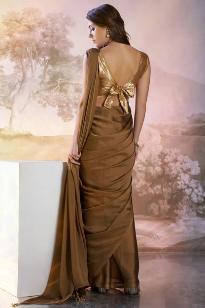 Brown Colour Satin Rangoli Saree SD1112729 A