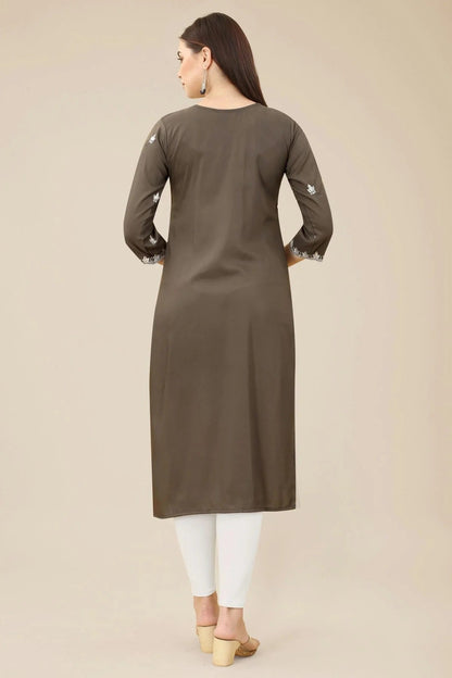 Brown Colour Shiny Silk Kurti KR1111001 A